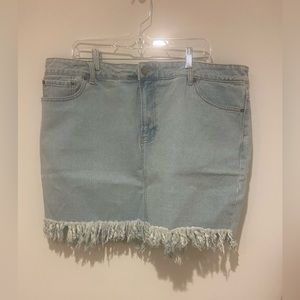 Forever21 fringe light denim skirt